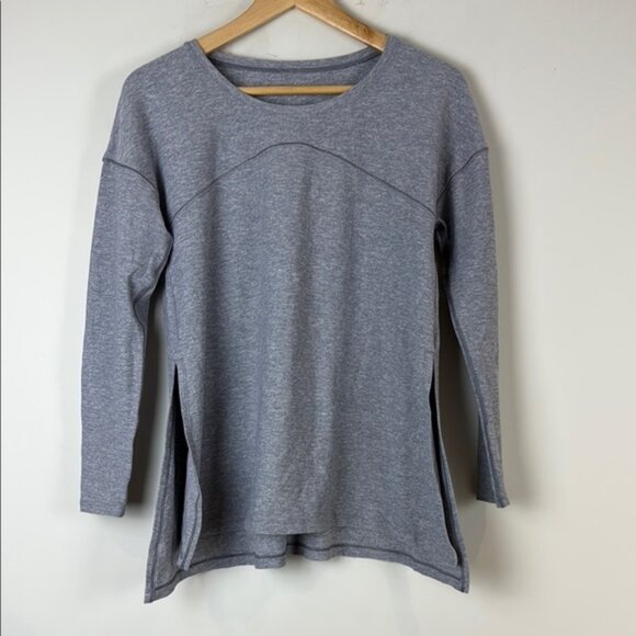 Lululemon Hit Unwind Long Sleeve Heathered Magnet Grey Women's Size 4 - Picture 4 of 8